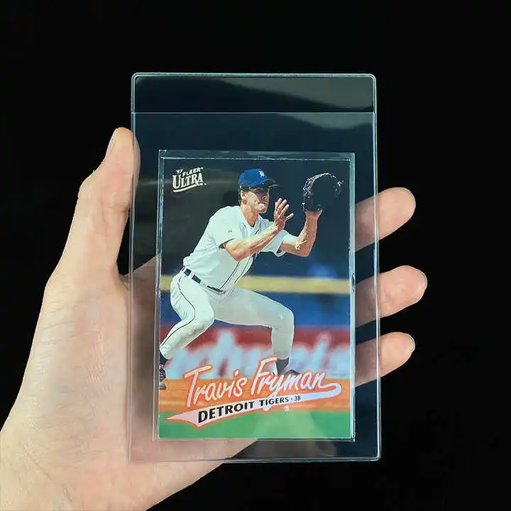 Customized Archivalpro Wholesale pack 50 Super Clear Plastic Pvc Standard Custom Logo Trading Card Semi Rigid Card Holders