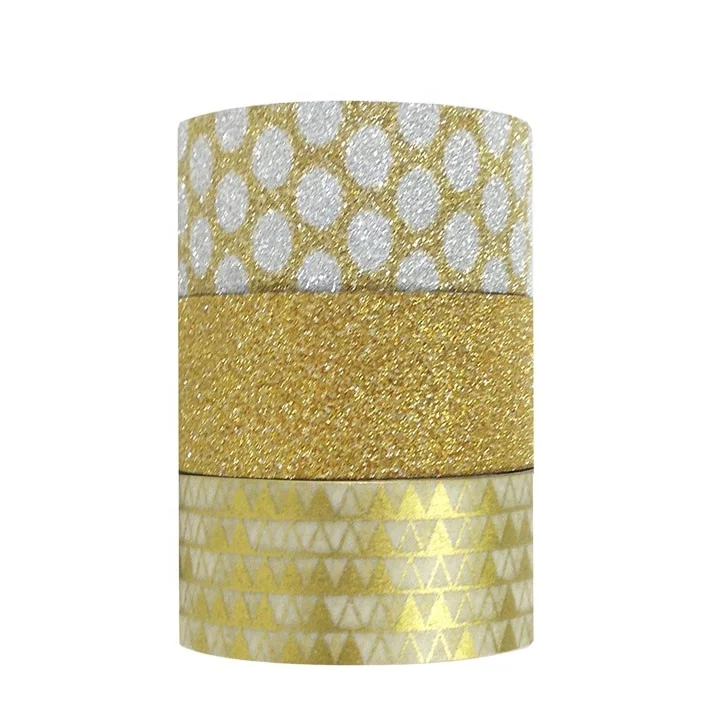 Decorative Gold Powder Glitter Film Tape With Dot