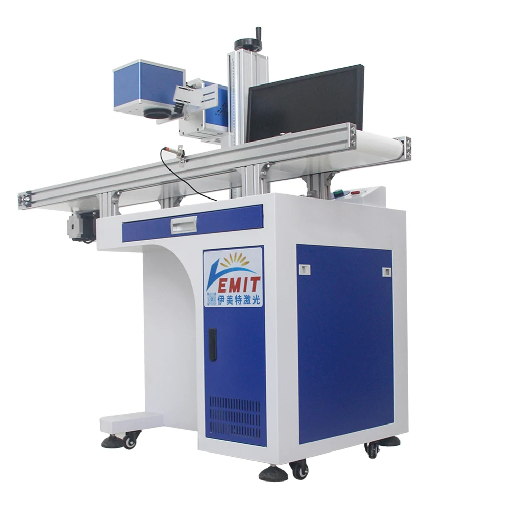 Flying fiber/Co2/uv laser marking machine with visual positioning system CCD camera laser marking machine