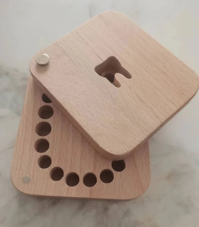 First Tooth Gift Keepsake Box Wood OEM Folk Art Box & Case Wood Box Baby Girl Woodwork Custom Tooth Fairy Wooden Handmade Europe