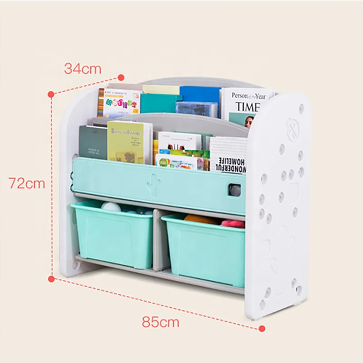Kindergarten Baby Cartoons Toy Rack Storage Cabinet Indoor Kids Plastic Bookshelf