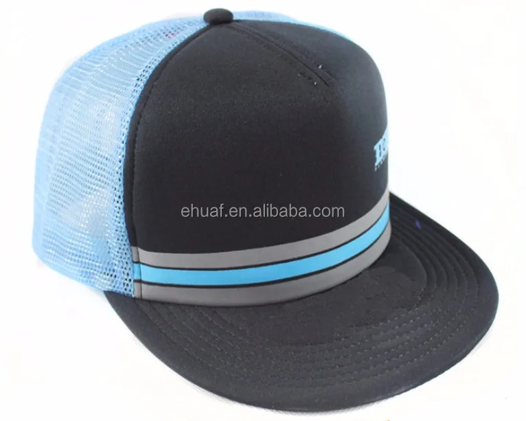 Printed advertising promotional mesh flat bill snap back hat flat brim hip hop custom logo print cap