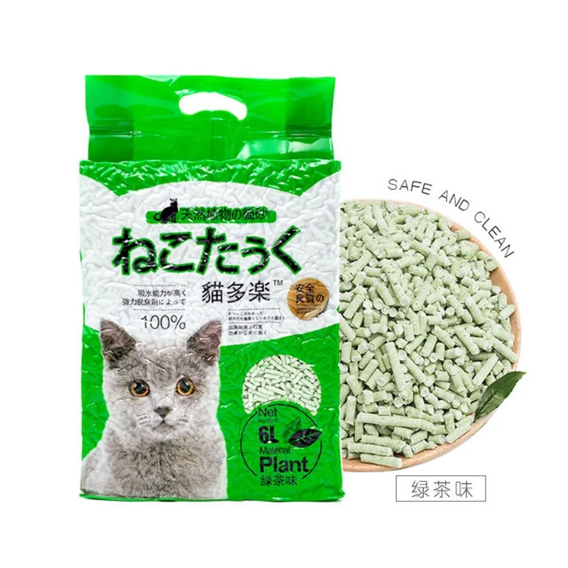 Quickly Clumping Highly Absorbent 4 Flavors Tofu Cat Litter Sand with Vacuum Packages