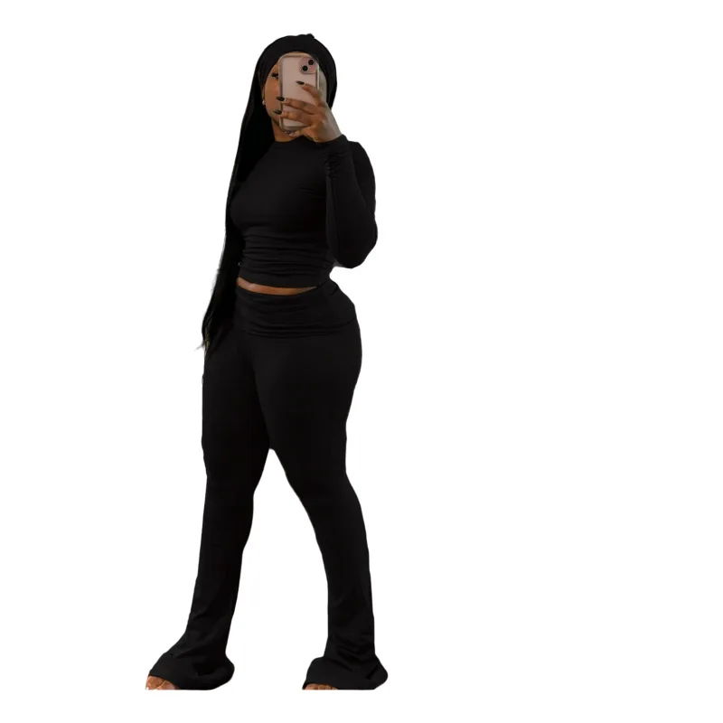 Wholesale Price Fashionable Print Custom Logo High Waist Stretch Sexy Lady Yoga Long With Headband 3Pcs Soft Woman Clothes set