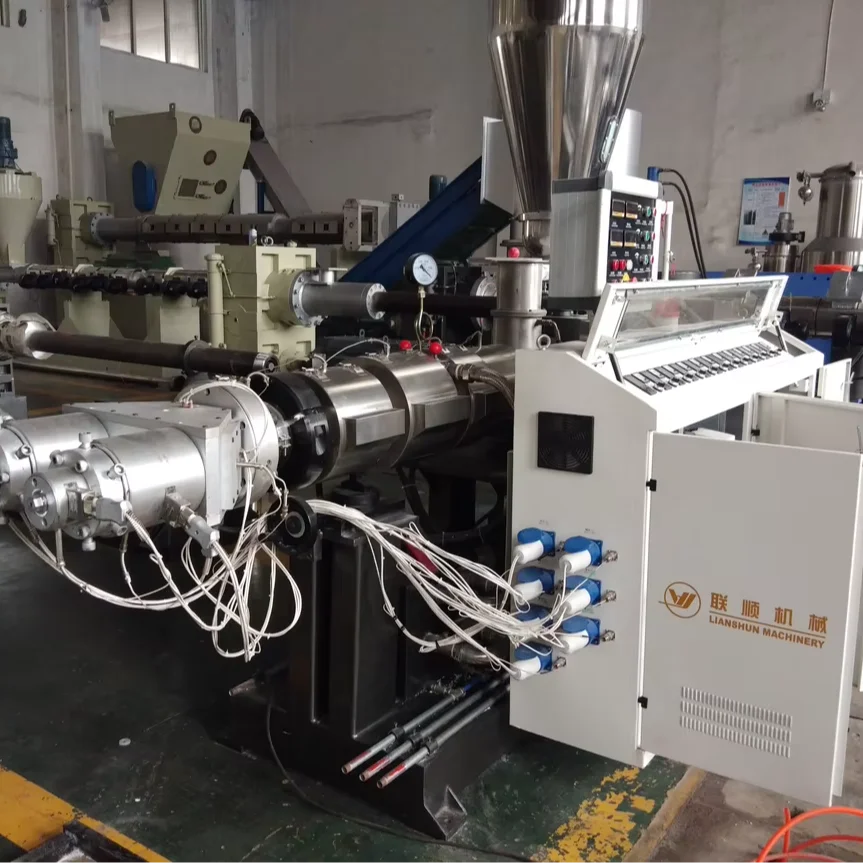 twin Screw HDPE PE PP PPR PVC Plastic water Pipe making Extruder Machine Production Line