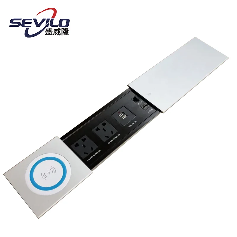 High-quality best-selling multi-function power socket with wireless charger sliding cover power socket