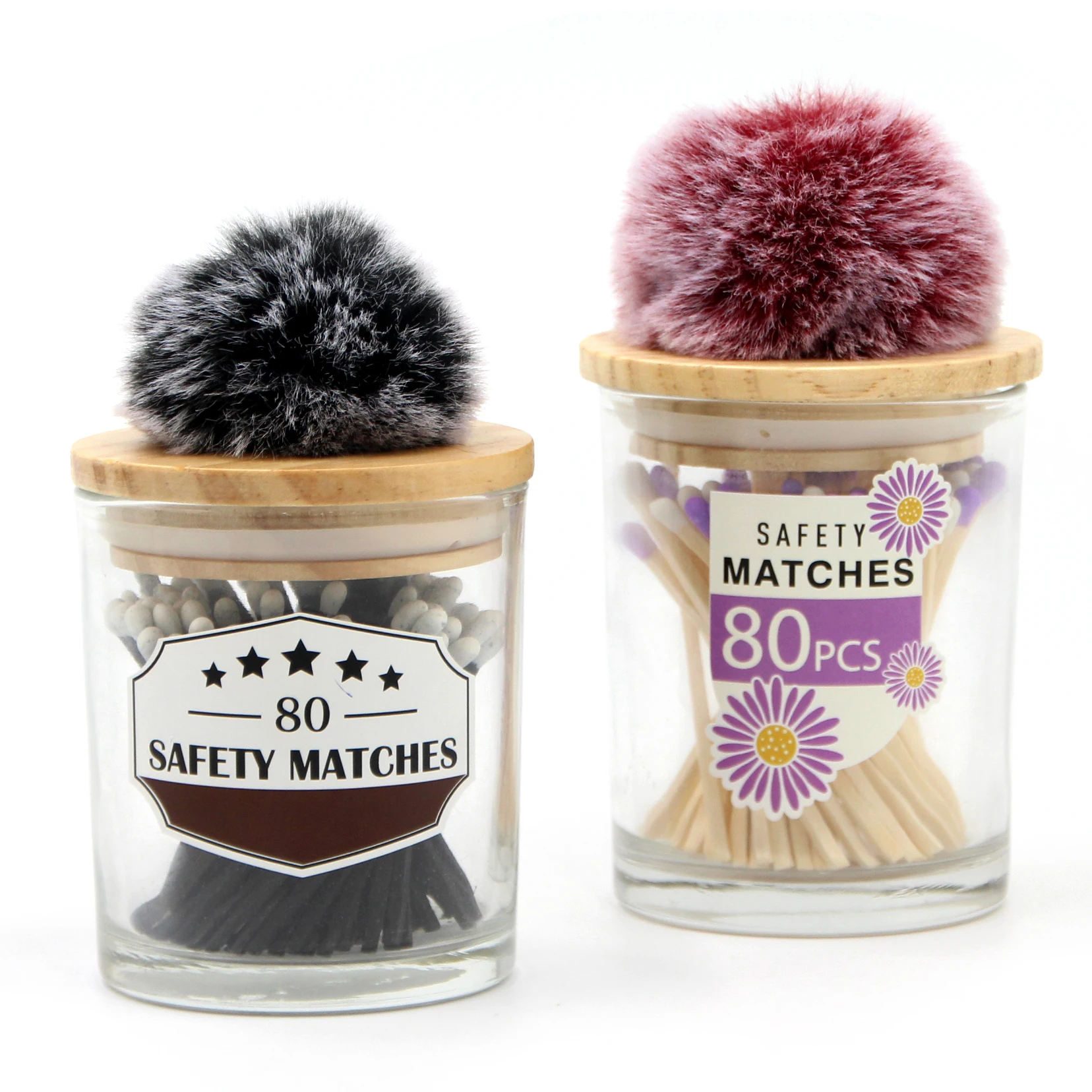 Unique Wholesale Safety Matches In Glass Custom Match Box Colorful Top