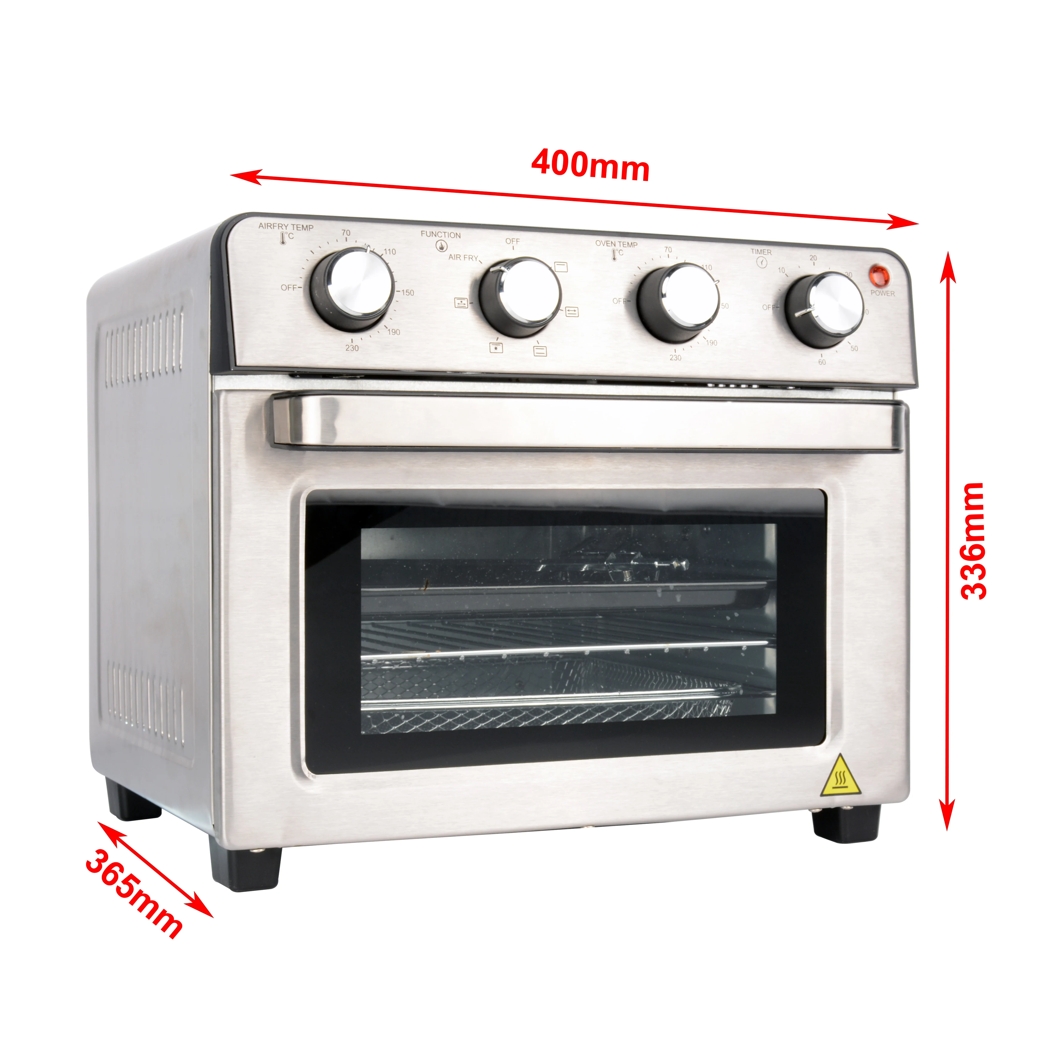 10-in-1 Air Fryer Ultra Large Capacity Toaster Convection Oven, 23L Electric CB Stainless Steel Square PFA 3 Years Keep Warm 220