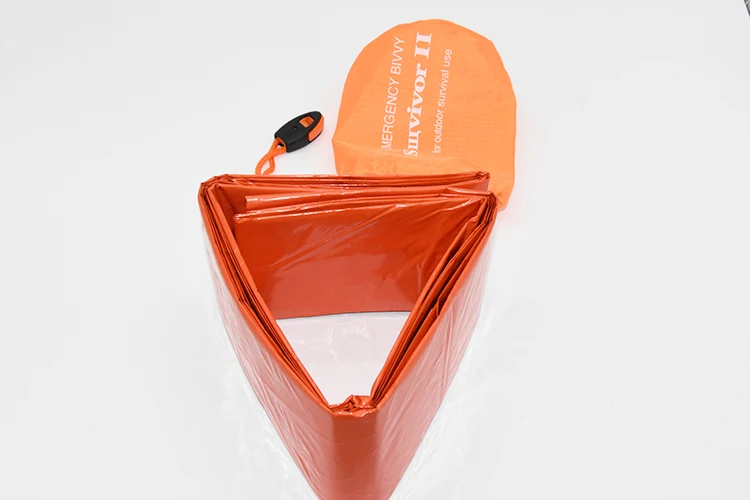 Camping survival kits silver Orange bivvy tear resistance emergency sleeping bag