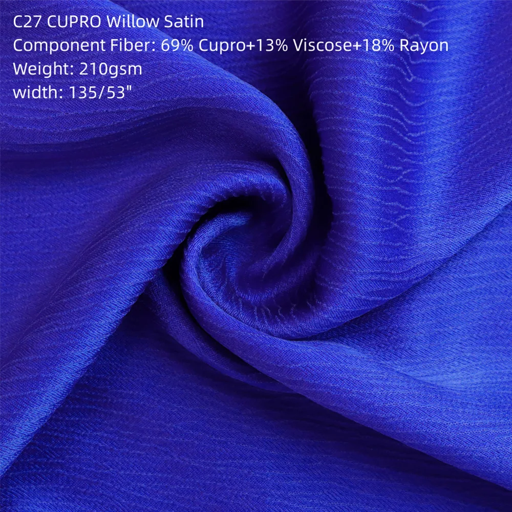 C27 Cupro Willow Satin Dress Material Wholesale Cheap Viscose Fabric