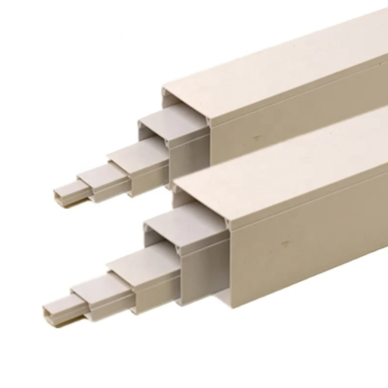 Electrical industrial plastic white pvc square slotted gutter
