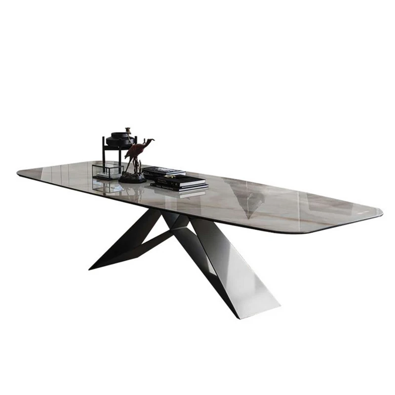 2022 New Modern Nordic Style Dining Table Metal Leg Home Furniture Durable White Marble Table