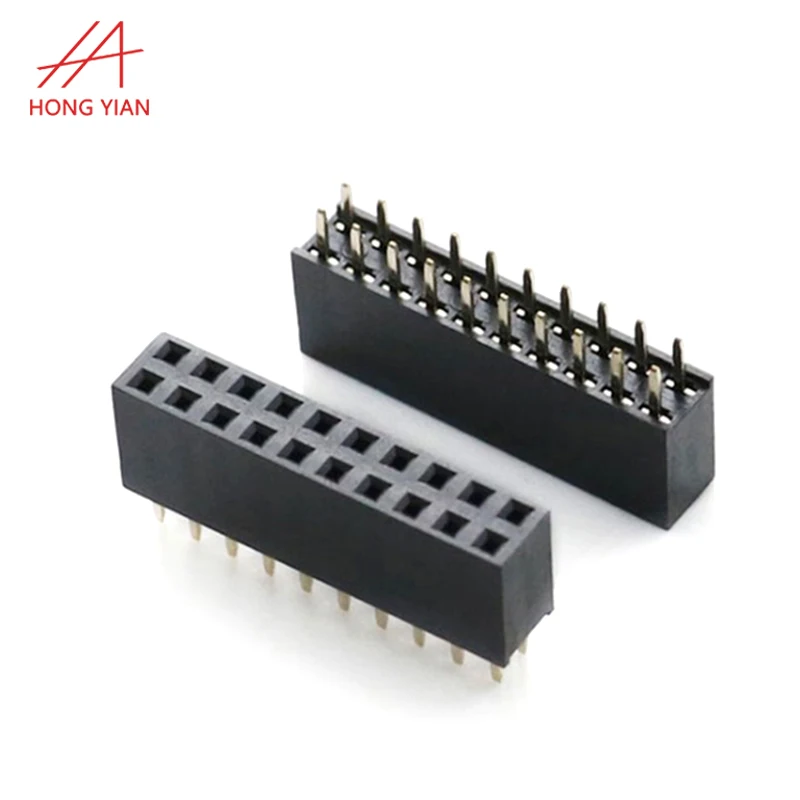 Straight Type Double Row Pitch 2.0 2.54mm H4.3mm 2-80Pins PCB Plug-in Female Header Connector