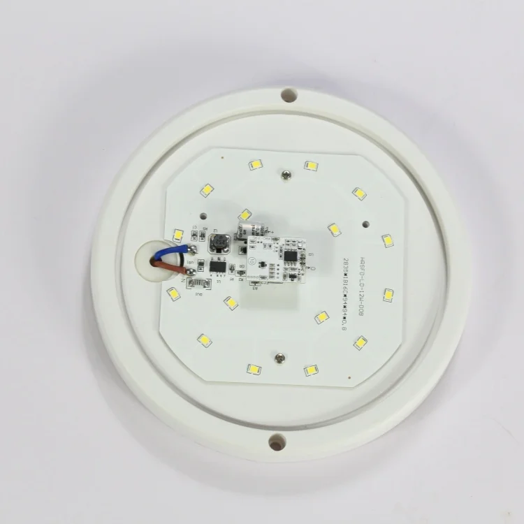 12W Motion Sensor Radar Round LED Ceiling Light Bulb Moisture Proof Light 6500K Ceiling Lamp for Bathroom