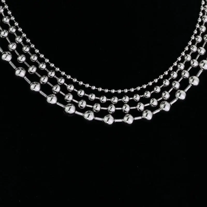 52 см цепочка Diy ювелирные аксессуары из нержавеющей стали 1 2-8 мм бисером шариковые цепи на заказ длина