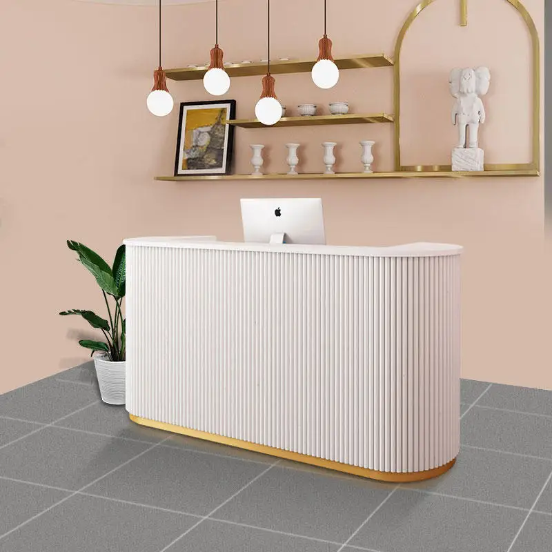 Простая и доступная белая Парикмахерская барная краска стойка регистрации салон красоты небольшая