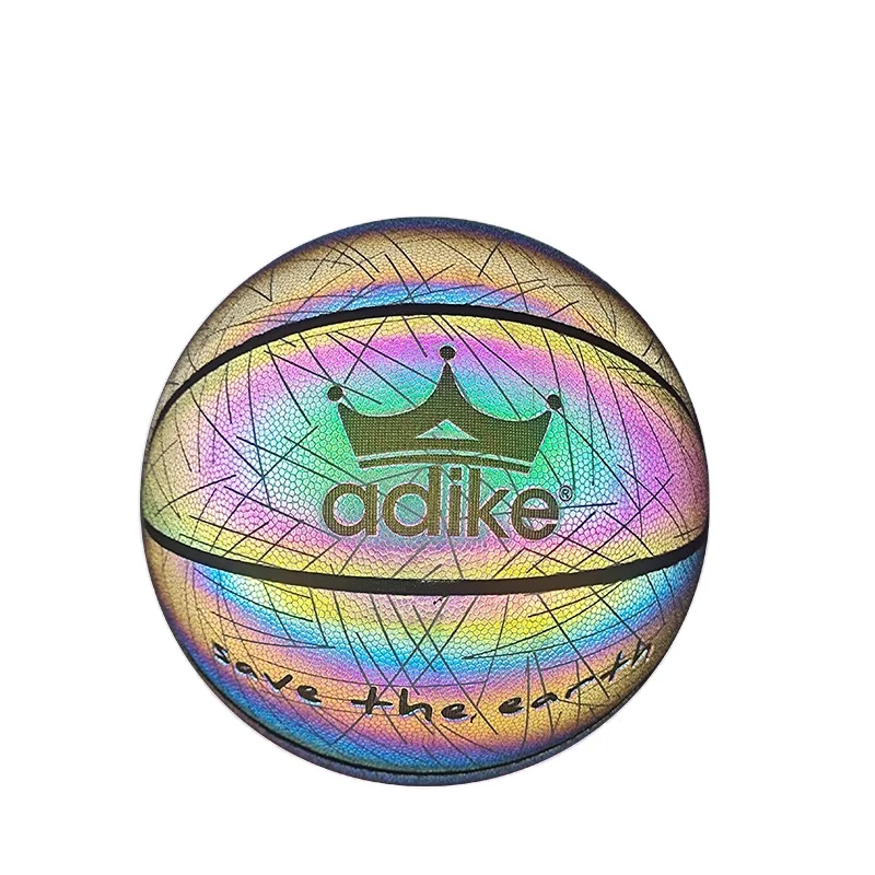 
Holographic luminous reflective basketball illuminates the dark No. 7 basketball 