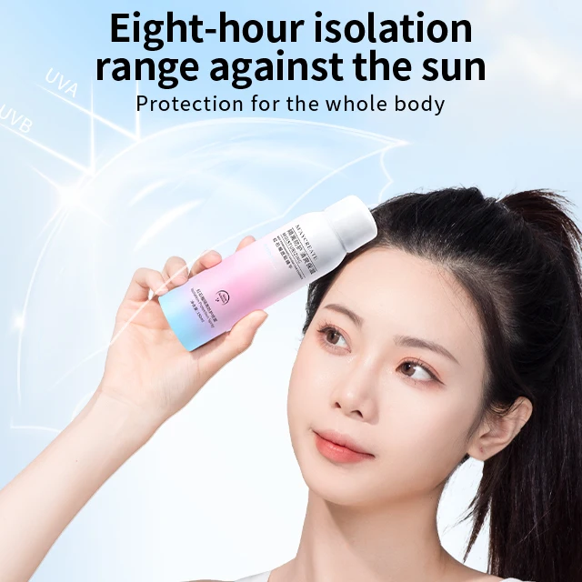 Private label in stock Red pomegranate 150ml moisturizing isolation protective Sunscreen Spray whiten face factory wholesale