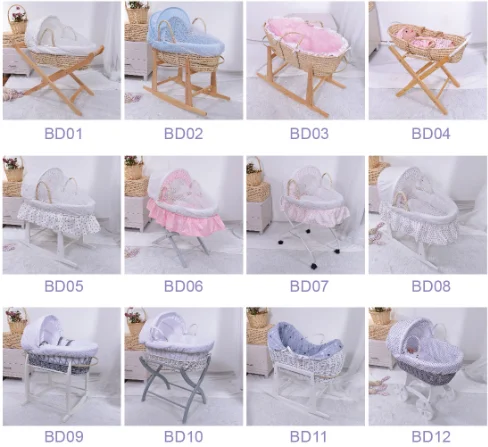 Hot sell moses baby basket bassinet with fixed stand