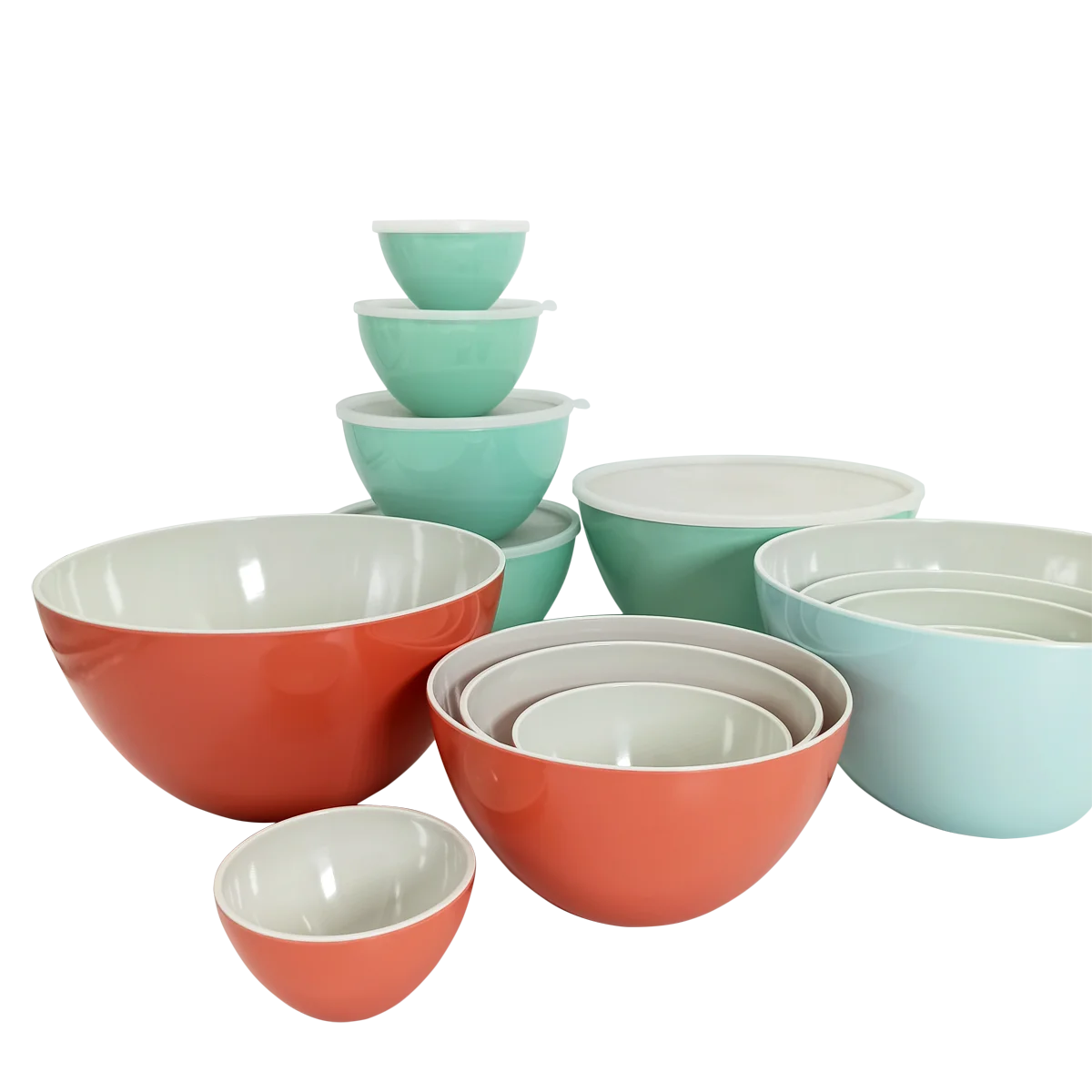 
durable unbreakable reusable high quality melamine food salad pasta cereal dessert serving bowl with lids 