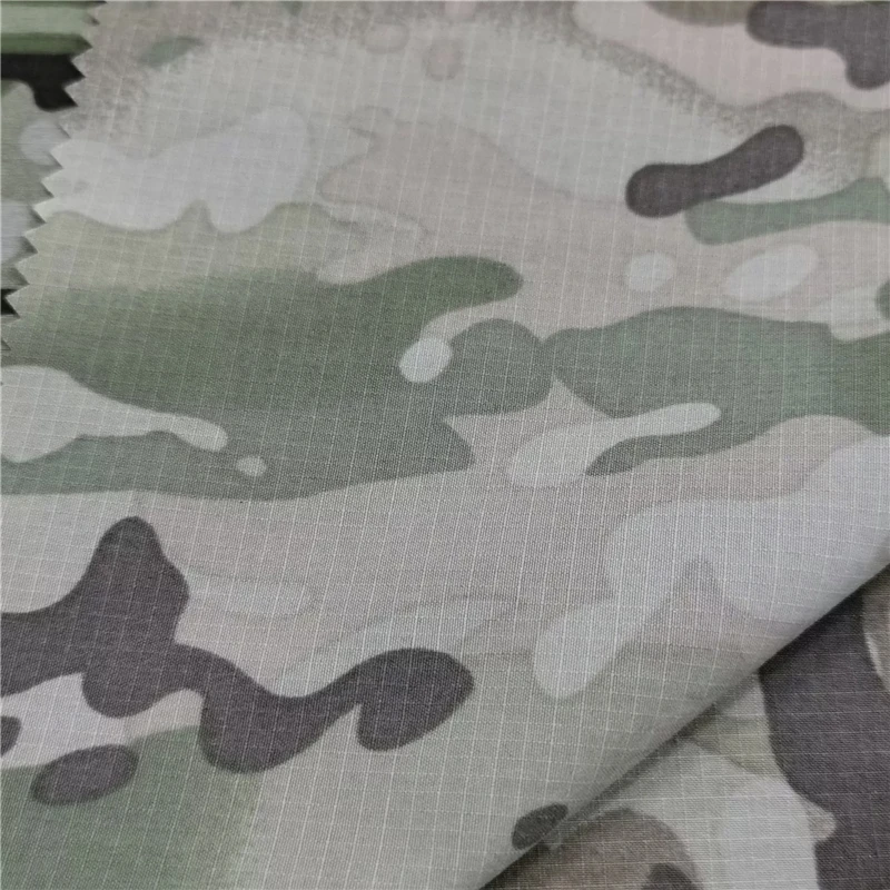 Taslon 95%N 5%SP printing water resistant warp elastic nylon ripstop fabric for jacket and coat