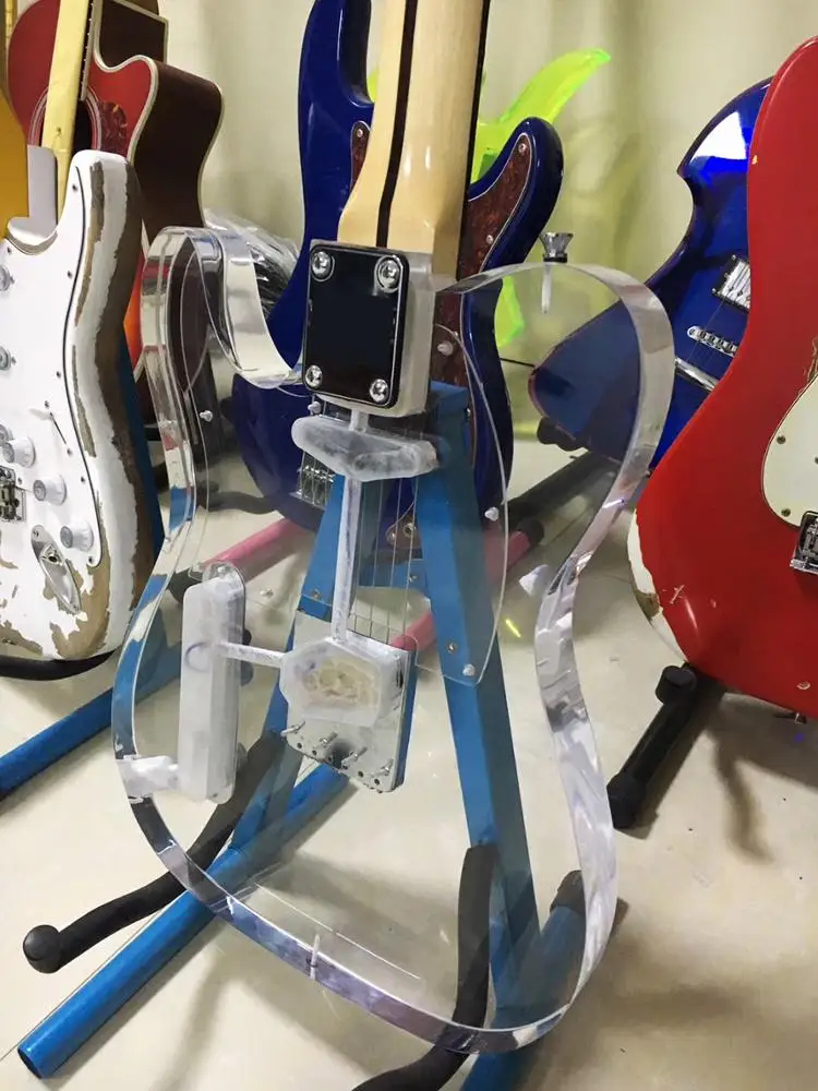 Custom OEM build transparent all kinds shape acrylic guitar with led light