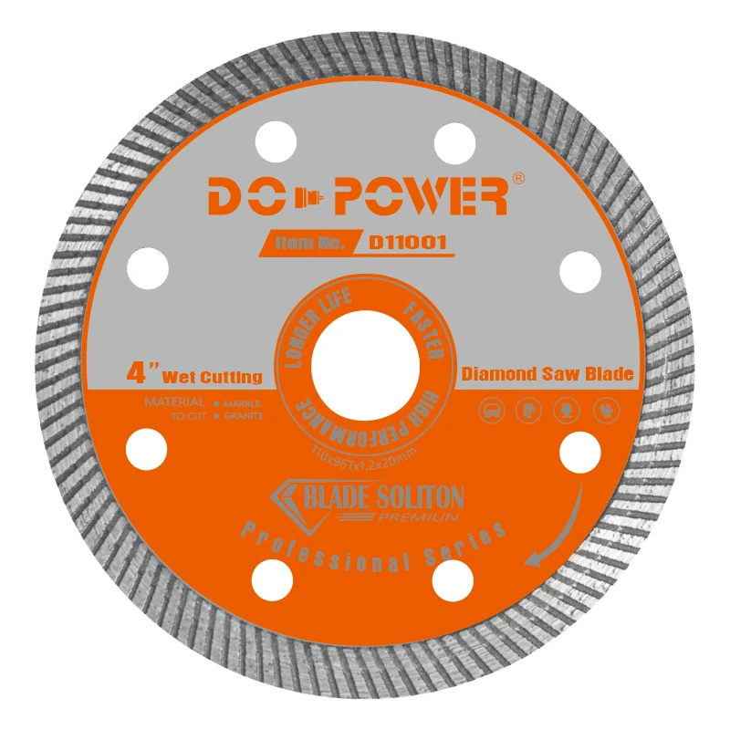 Diamond Blade for Masonry,Hot pressed Super Thin, Dry Cutting, Continuous Rim, 7/8-Inch Arbor, 4-1/2-Inch