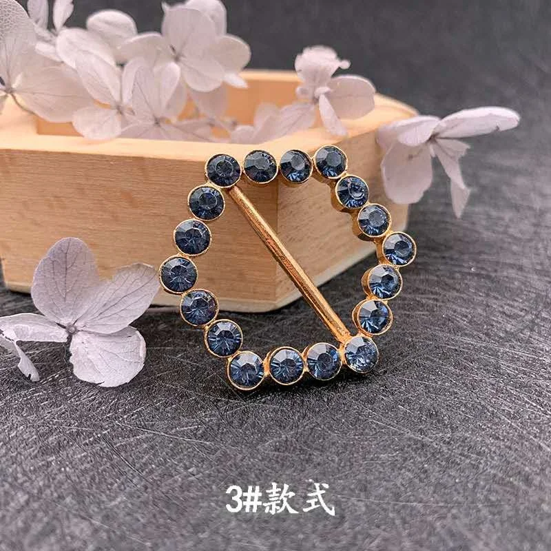 2020 Fancy design apparel metal buckle Rhinestone buckle hexagon designer rhinestone buckle for clothing for bag