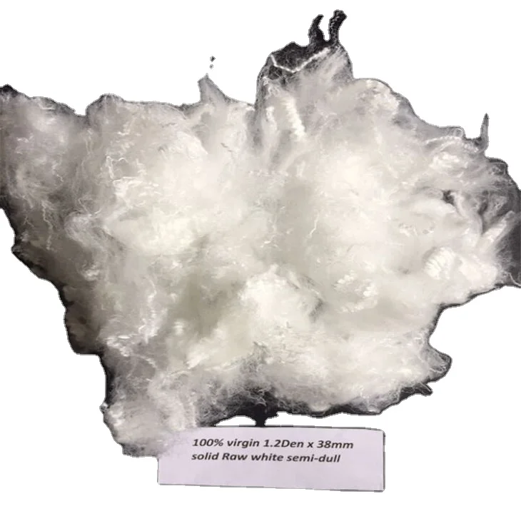 100% 1.2D*38mm solid raw white semi-dull polyester fiber