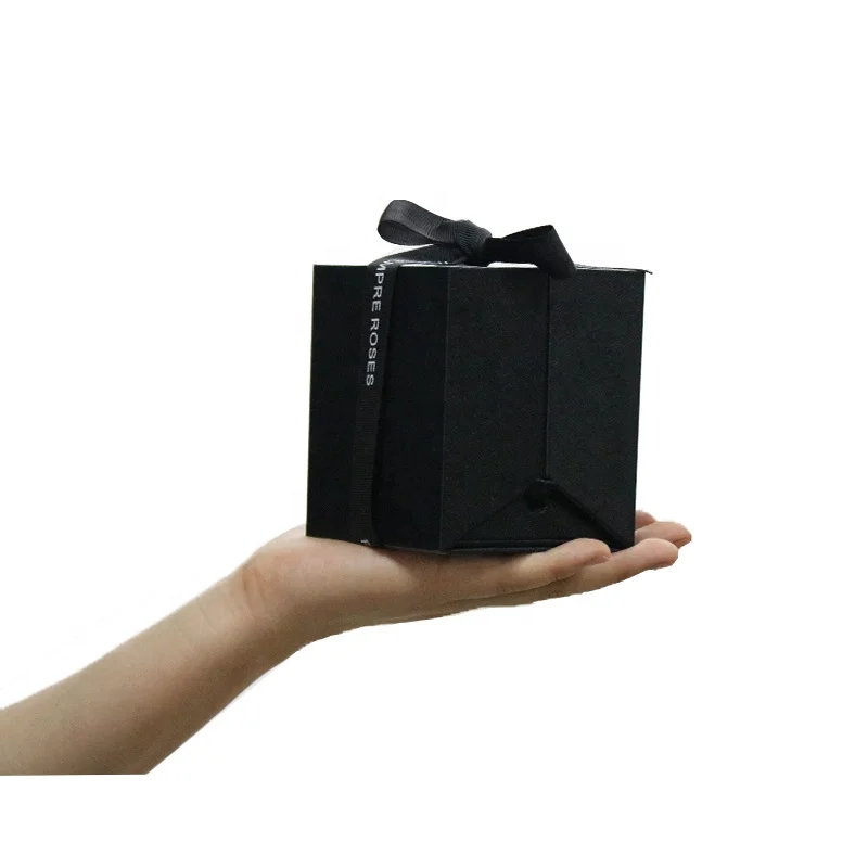 2020 High Quality New Valentine Wedding Gift Acrylic Eternal Rose Proposal Ring Box With Drawer