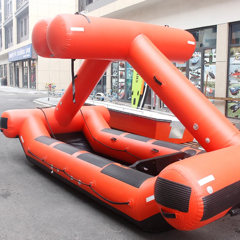 Self stabilizing lifeboats for flood prevention and emergency rescue, inflatable rescue boats for water surface handling