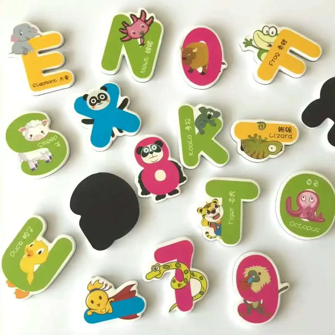 Education Baby Colorful Toy Alphabet Letters And Numbers Custom Magnetic Alphabet Fridge Letters