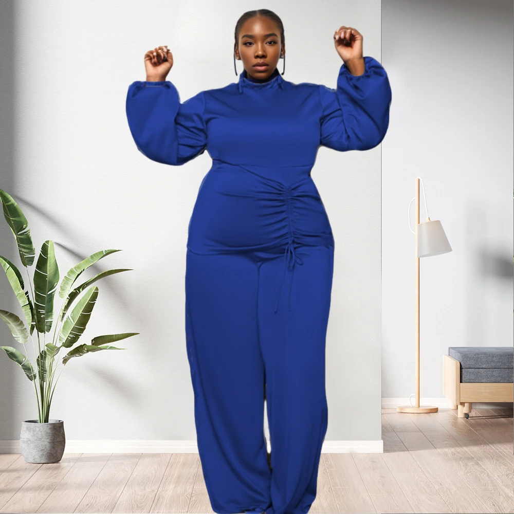 10910-MX33 Wholesale plus size high gloss polyester women outfit casual two piece set sehe fashion