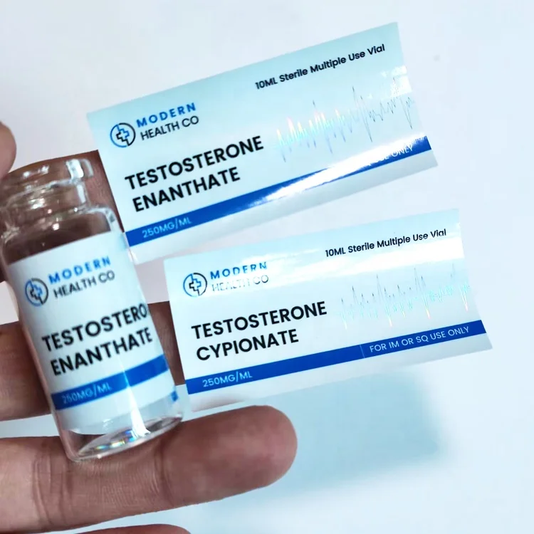 Custom new design Tren Ace Sust labels hologram foil 10ml injection vial label vials label and box