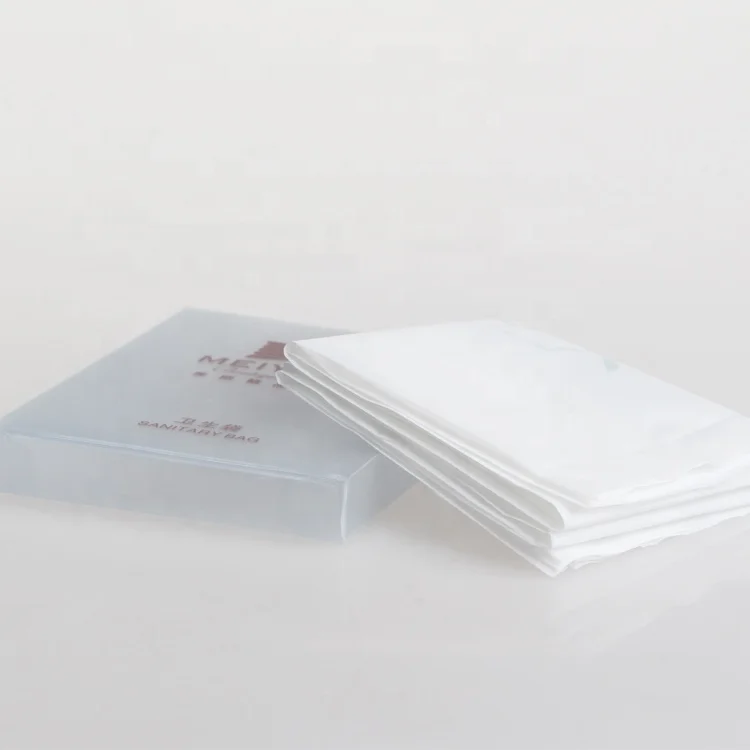 Cheap Disposable Hotel Sanitary Bag Mini Toiletry Storage Bag Biodegradable Bathroom Sanitary Bag