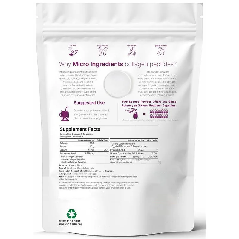Private Label Multi Collagen Protein Powder Nutrition Supplement Hydrolyzed Acid Collagen Powder for Beauty Skin Nail Hair Grown
