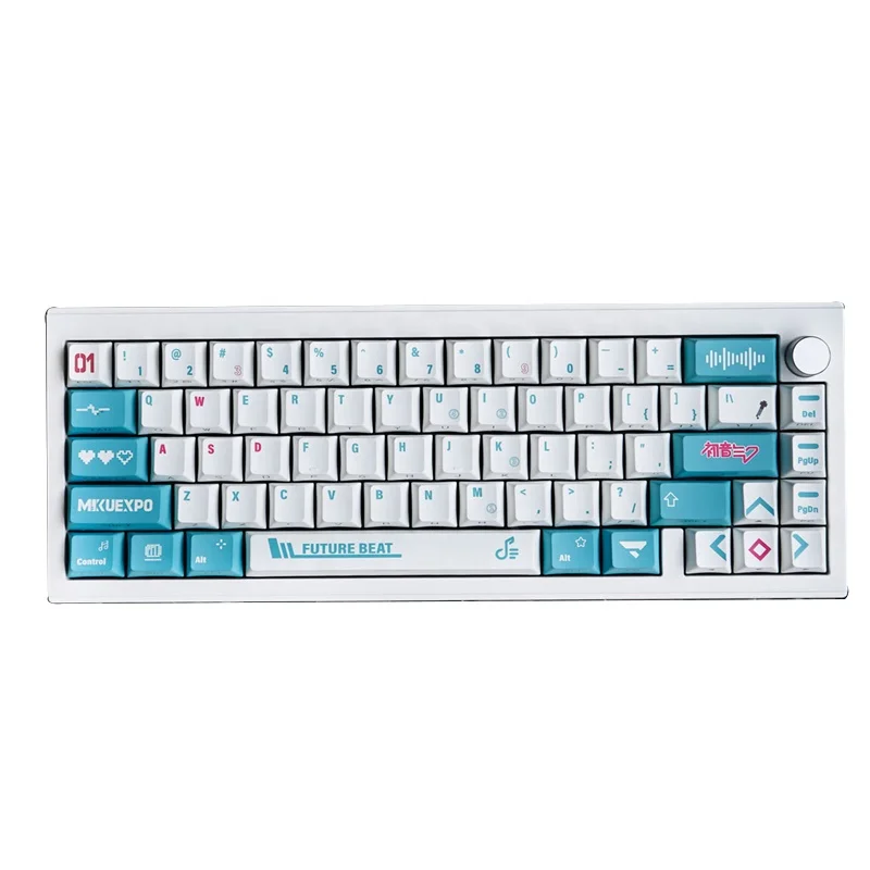 Personalized Anime Mi-ku Theme 130 Keys PBT Keycap DYE-SUB Keycap For Mechanical Keyboard MX Switch Fits 61/64/68/87/96 Layout