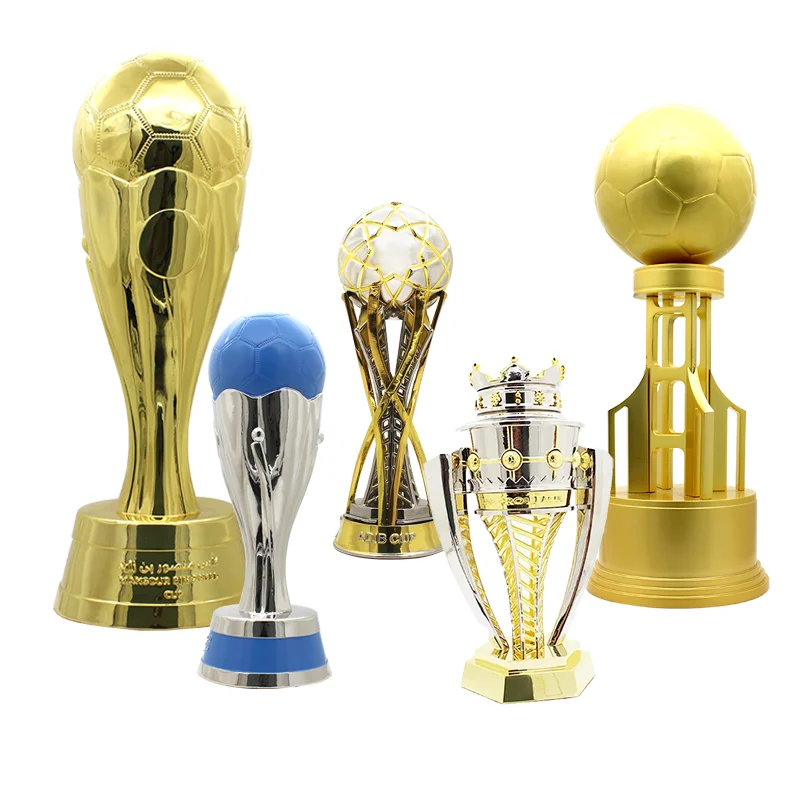 Gold-plated trophies high quality soccer trophies championship league sports soccer customized metal trophies