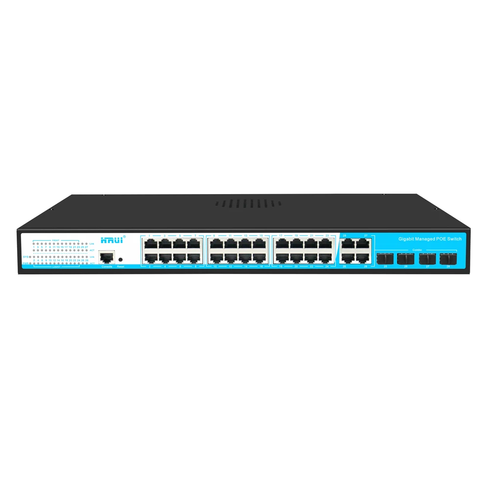  Hrui 32 порт Gigabit ethernet SNMP IGMP веб-L2 POE сторожевой SFP волоконно-оптический управляемый коммутатор питания через