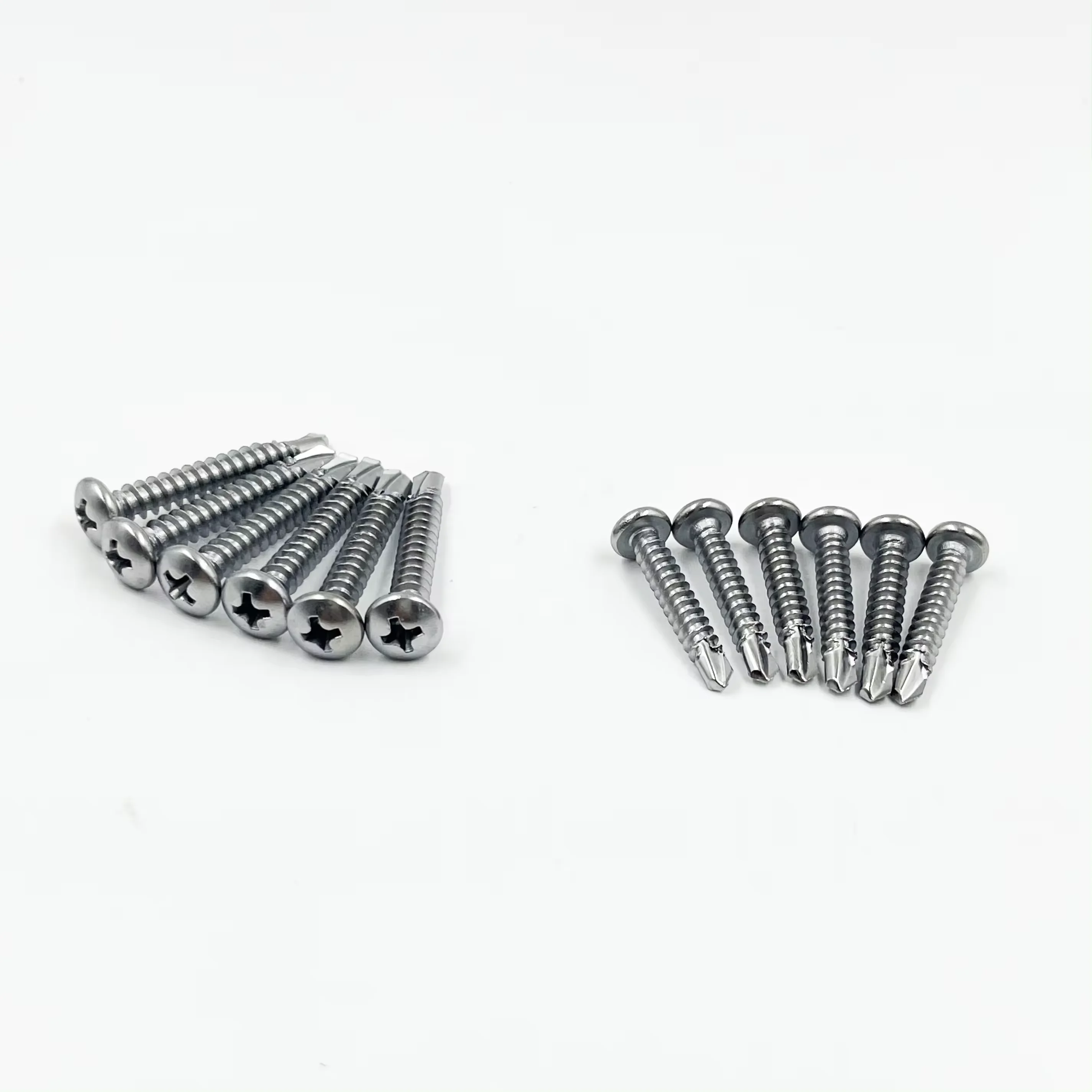 316 Steel Bimetal ST4.8 Flat Head Self-tapping Self-drilling Screws For Strong Acid Environments