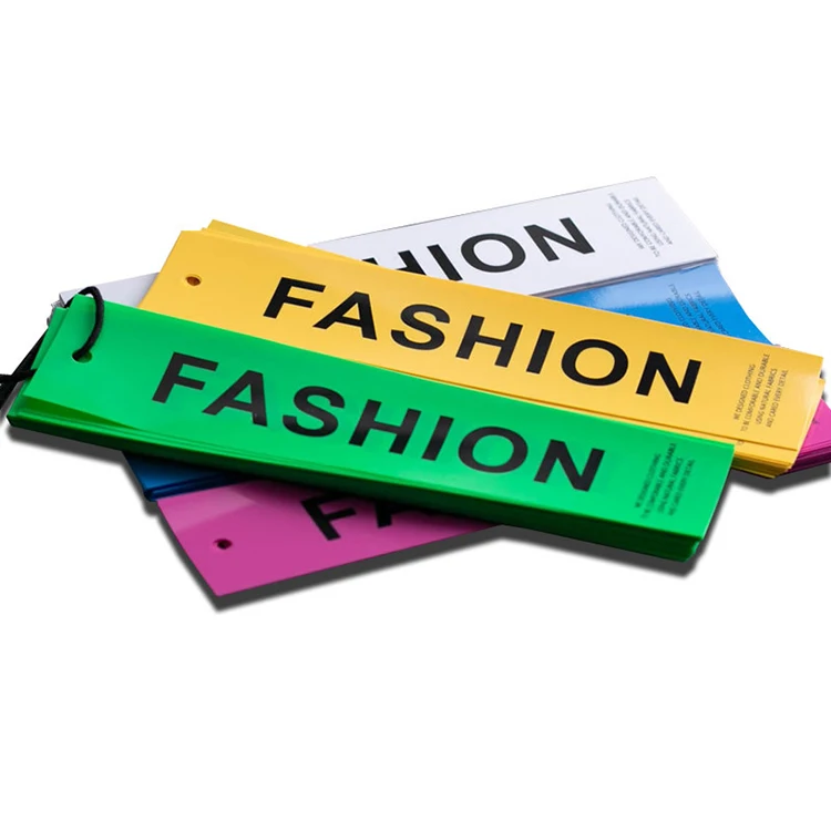 Customized Luxury Design Garment Labels PVC Paper Swing Hang Tags Name brand Print Labels Price Tag