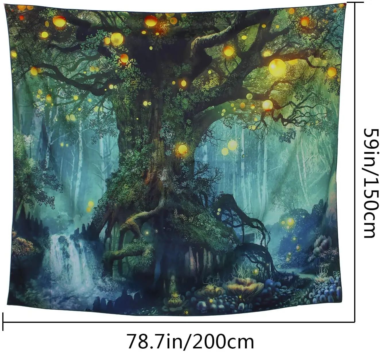  Фэнтези лес Древо жизни шаблон psychedelic Гобелен Мандала гобелен настенный HD Печать