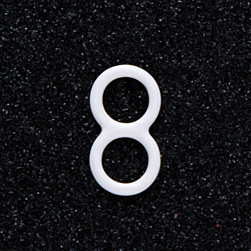 
White nylon metal covered rubber slider bra accessories underwear extension button 