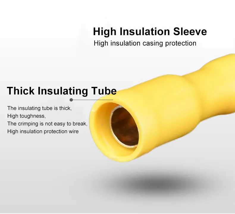 
MDD1.25-100 Electrical Terminals Copper Terminal MDD Nylon Brass Insulated Male Spade Crimping Terminal 