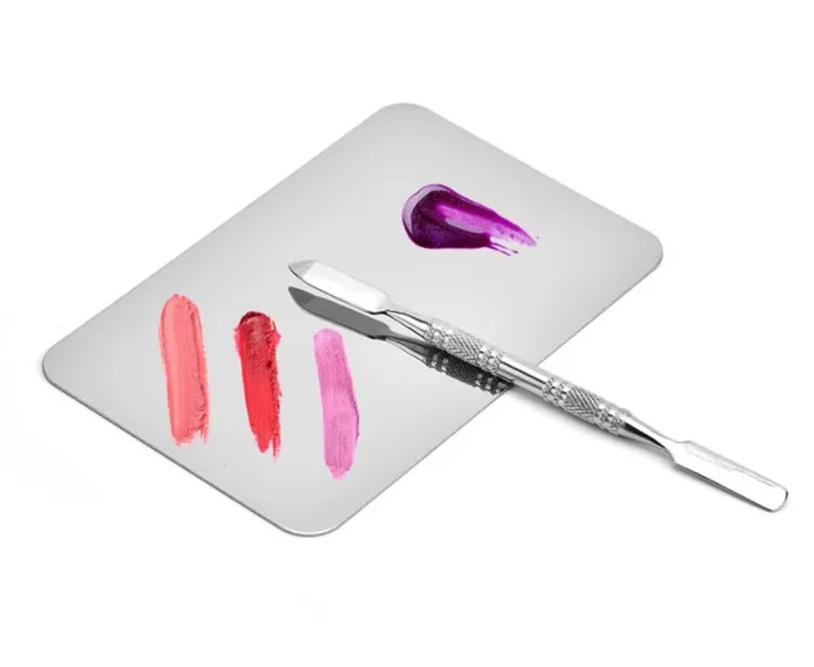 Легко чистить премиум-класса из нержавеющей стали мини-металлическая макияж палитра для смешивания пользовательские Художник Инструмент картина маслом палитра