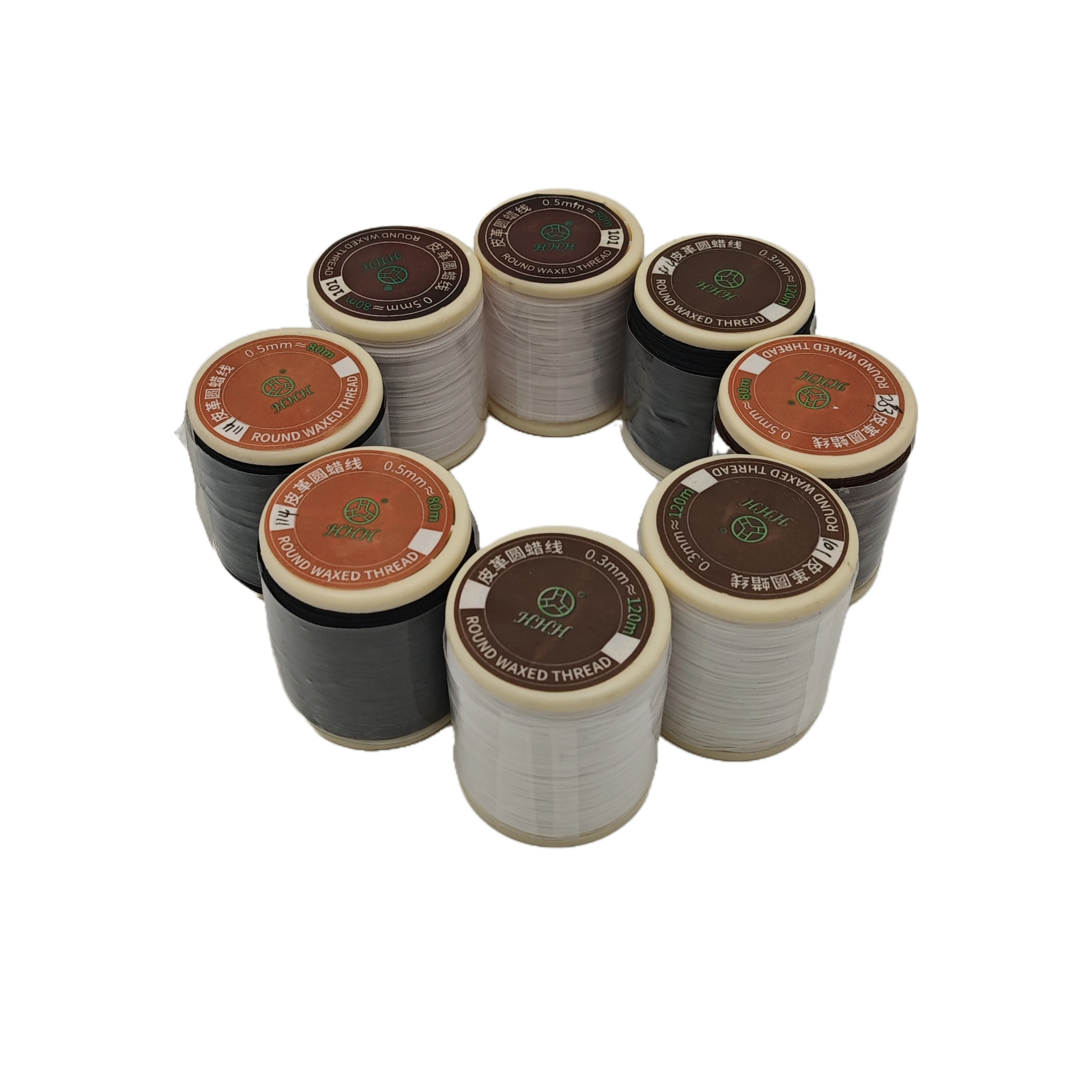 waxed thread 0.5mm 100% Polyester Leather Round Waxed Thread for Hand-sewn leather articles
