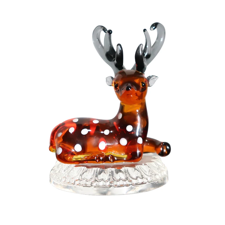 Tiny small figure glass dog Toys sculpture Glass Figure  Artwork Handicraft Crystal Animal Pet Figurine