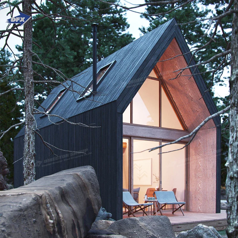 Недорогая сборная конструкция, современная стеклянная роскошная вилла, дом, небольшая треугольная модульная вилла на продажу