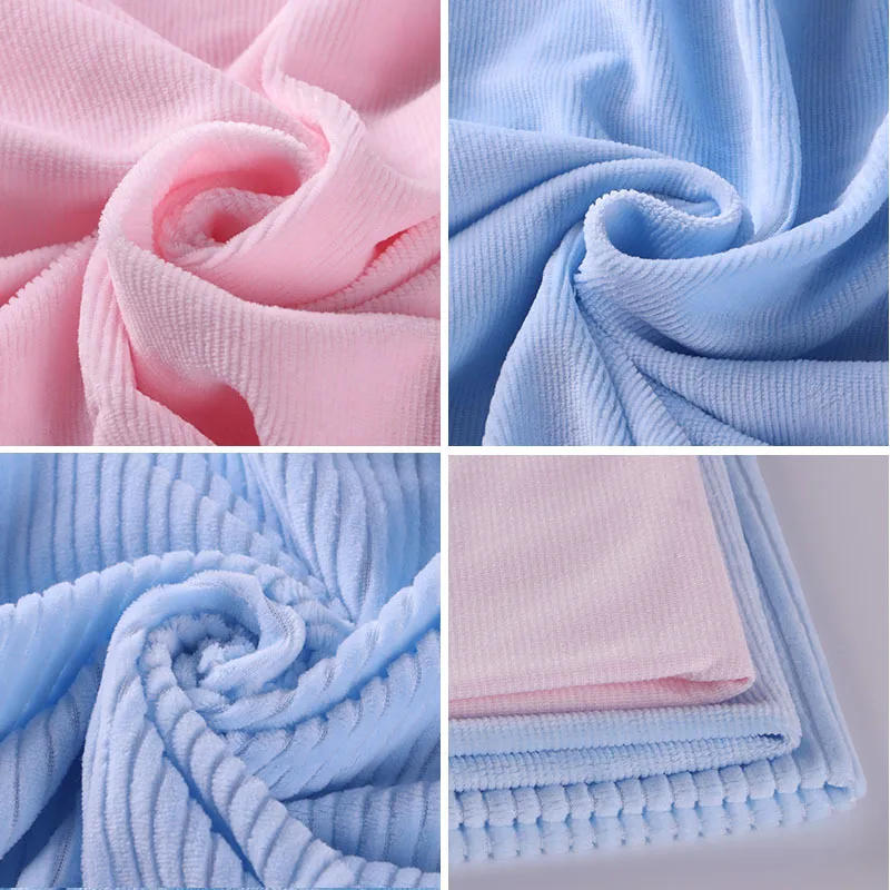 Stretch super soft blue and pink velour stripped cut velvet upholstery fabric