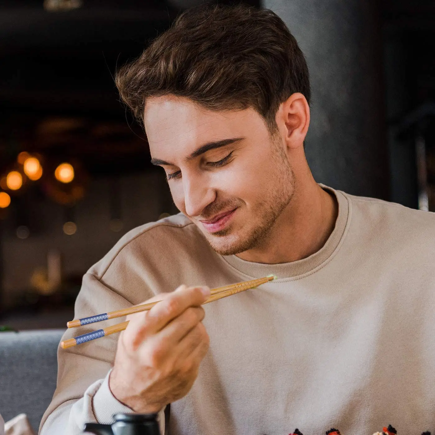 5 Pairs Bamboo Chopsticks Reusable Japanese Style Chopstick Gift Sets Classic Natural Bamboo Chop Sticks Dishwasher Safe